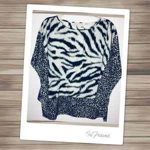 MICHAEL KORS Top Black & White Sz Large L